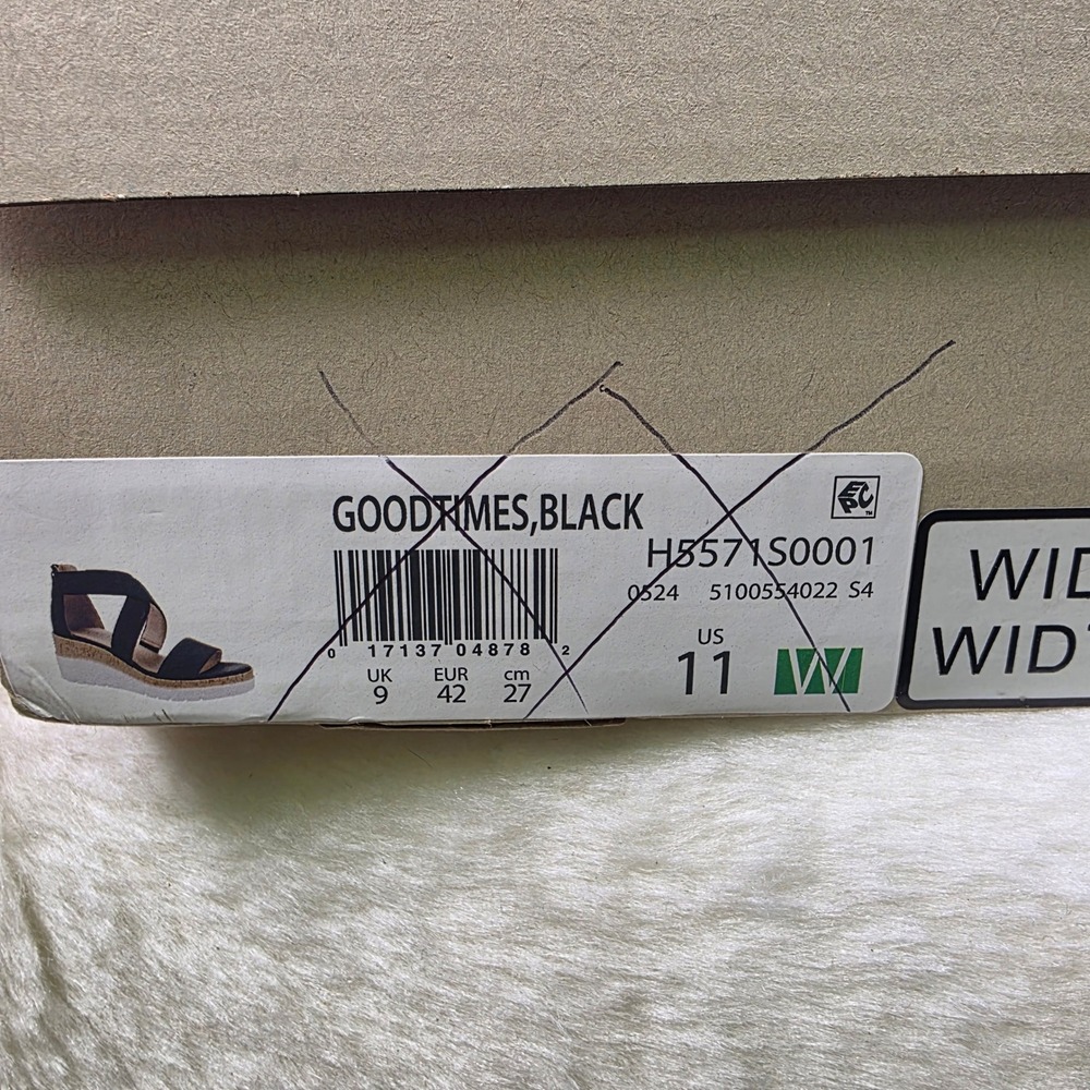 SOUL Naturalizer Goodtimes Wedge Sandals Black Lightweight  Womens 11 Wide NEW - Picture 9 of 9